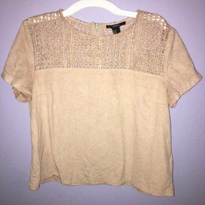 Velvet Detailed Peach Top